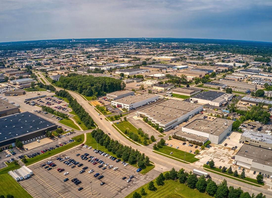 Warren, MI - Aerial View of the Detroit Suburb of Warren, Michigan That Strecthes for Miles With a Clear Sky